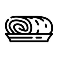 Roll Kuchen Dessert Symbol Leitung Vektor Illustration