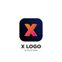 x logo design firma farbverlauf bunt vektor