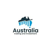 Australien trrade och investeringar logotyp design vektor