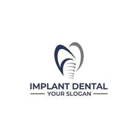 implantat dental logotyp design vektor