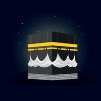 islamisk hajj pilgrimsfärd illustration för hajj och eid al adha vektor