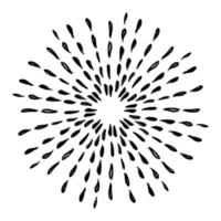 vektor doodle retro sunburst ikon. solstrålar designelement.