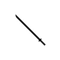 en isolerad samuraj på vit bakgrund. anime warrior svärd antika vapen design siluett. vektor illustration, enkel ikon. handritade dolkar och knivar. eps 10 fil projekt
