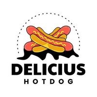 köstliche Hotdog-Logo-Design-Vorlage vektor
