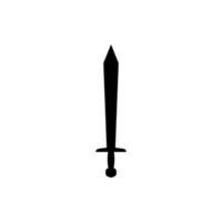 en isolerad svärd ikon på en vit bakgrund. fantasy warrior vapen design siluett. logotyp vektor illustration. handritade dolkar och knivar. eps-fil projekt 10