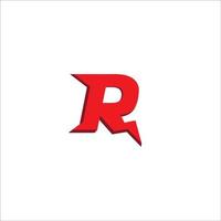 bokstaven r initial logotyp formgivningsmall isolerad på vit bakgrund. alfabetet thunder logotyp koncept. varmt rött färgtema. vektor