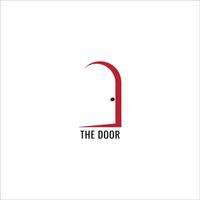 en öppen dörr siluett logotyp koncept isolerad på vit bakgrund. lämpar sig för tjänsteföretag som hotell, logi och liknande. vektor