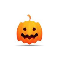halloween pumpa med söt smiley ansikte. vektor illustration isolerad på vit bakgrund.