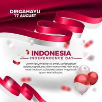 dirgahayu republik indonesien social media flyer banner vorlage vektor