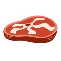 Steak. Lebensmittel. Fleischprodukt für ein Lebensmittelgeschäft auf weißem Hintergrund. ideal für Etiketten, Restaurantmenüs. Vektor-Hand zeichnen Cartoon-Illustration. vektor