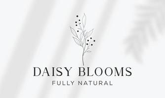 botanisches florales element handgezeichnetes logo mit wilden blumen und blättern. logo für spa- und schönheitssalon, boutique, bioladen, hochzeit, blumendesigner, innenausstattung, fotografie, kosmetik. vektor