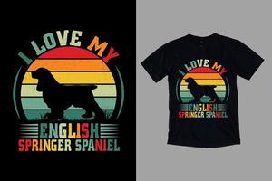 englischer springer spaniel t-shirt design vektor