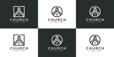 kyrkans hem logotyp design vektor