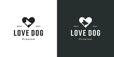 Liebe Hund Logo Vektor-Design-Vorlage vektor