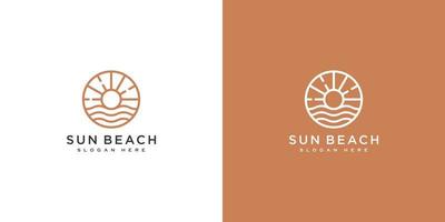 Sonnenstrand-Logo-Design-Vektor vektor