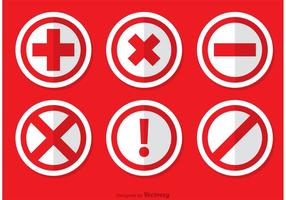 Red Canceled Icon Vectors Pack