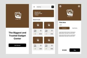 gadget store ui designmall vektor. lämplig designapplikation för Android och iOS. ren stil app mobil vektor