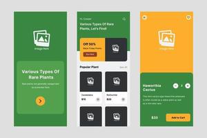 sällsynt växt ui designmall vektor. lämplig designapplikation för Android och iOS. ren stil app mobil vektor