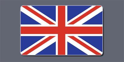 england-flagge mit abgerundeter ecke neues einfaches vectro-illustrationsdesign