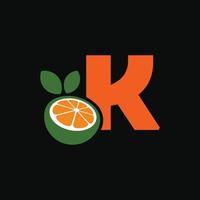 alfabetet orange k logotyp vektor