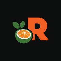 alfabetet orange r logotyp vektor