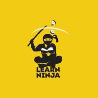 lär dig ninjas logotyp vektor