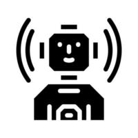 Roboter-Fantasie-Charakter-Glyphen-Symbol-Vektor-Illustration vektor