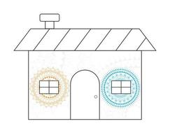 Mandala-Arten werden verwendet, um das Design des Hauses zu erstellen. Hausdesign. Mandala-Design. Wohndesign. vektor