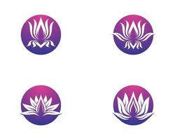 lotus symbol cirkulär uppsättning vektor