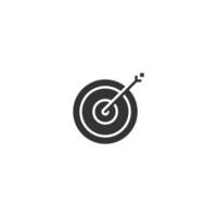 Ziel-Glyphen-Liniensymbol. Zeichen im Glyphenstil für mobiles Konzept und Webdesign. Symbol für Glyphenvektor. Symbol, Logoabbildung. Vektorgrafik vektor