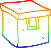 Regenbogen-Gradientenlinie Zeichnung Cartoon-Beweisbox vektor