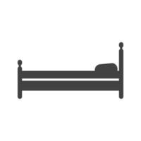 Schlafzimmer-Glyphe schwarzes Symbol vektor
