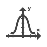 glockenförmiges Diagramm Glyphe schwarzes Symbol vektor