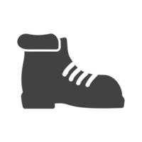 Schwarzes Symbol für Campingstiefel-Glyphe vektor