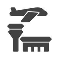 Flughafen Glyphe schwarzes Symbol vektor