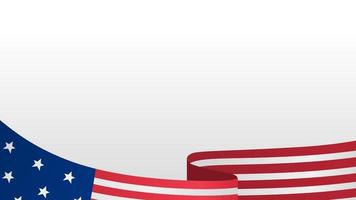 leerer weißer hintergrund mit amerikanischer flagge darunter geeignet für designelemente über einen besonderen tag in amerika vektor