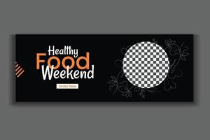 mat sociala medier omslagsmall, restaurang mat webb banner design, sociala medier mall. gratis vektor