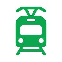 eps10 grünes Vektor-Tram-Symbol oder Logo im einfachen, flachen, trendigen modernen Stil isoliert auf weißem Hintergrund vektor