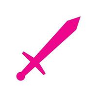 eps10 rosa Vektorschwert-Symbol oder Logo im einfachen, flachen, trendigen, modernen Stil isoliert auf weißem Hintergrund vektor