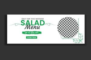 mat sociala medier omslagsmall, restaurang mat webb banner design, sociala medier mall. gratis vektor