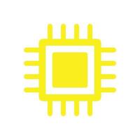 eps10 gelbes Vektorchip-Symbol oder Logo im einfachen, flachen, trendigen modernen Stil isoliert auf weißem Hintergrund vektor