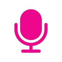 eps10 rosa Vektor-Mikrofon-Symbol oder Logo im einfachen, flachen, trendigen, modernen Stil isoliert auf weißem Hintergrund vektor