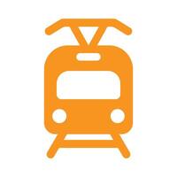 eps10 orange vektor spårvagn ikon eller logotyp i enkel platt trendig modern stil isolerad på vit bakgrund