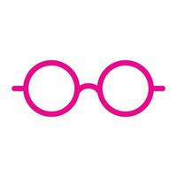 eps10 rosa vektor rund glasögonikon eller logotyp i enkel platt trendig modern stil isolerad på vit bakgrund