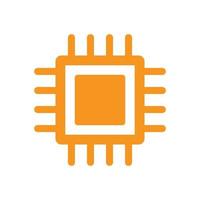 eps10 orangefarbenes Vektor-Chip-Symbol oder Logo im einfachen, flachen, trendigen, modernen Stil isoliert auf weißem Hintergrund vektor