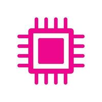 eps10 rosa Vektor-Chip-Symbol oder Logo im einfachen, flachen, trendigen modernen Stil isoliert auf weißem Hintergrund vektor