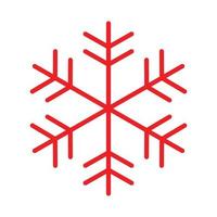 eps10 rotes Vektor-Schneeflocke-Symbol oder Logo im einfachen, flachen, trendigen modernen Stil isoliert auf weißem Hintergrund vektor