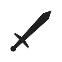 eps10 schwarzes Vektorschwert-Symbol oder Logo im einfachen, flachen, trendigen, modernen Stil isoliert auf weißem Hintergrund vektor