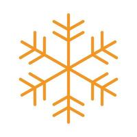eps10 orange Vektor-Schneeflocke-Symbol oder Logo im einfachen, flachen, trendigen, modernen Stil isoliert auf weißem Hintergrund vektor