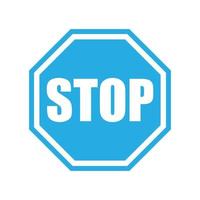 eps10 blå vektor stoppskylt eller logotyp i enkel platt trendig modern stil isolerad på vit bakgrund